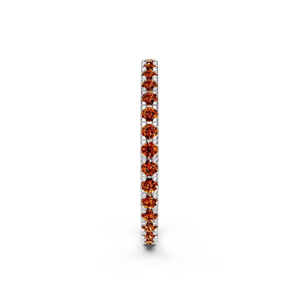 Cognac Diamond Band Ring in White Gold