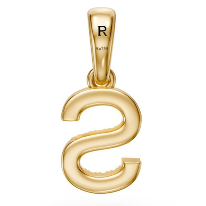 Mini Diamond Letter S Pendant in Yellow Gold