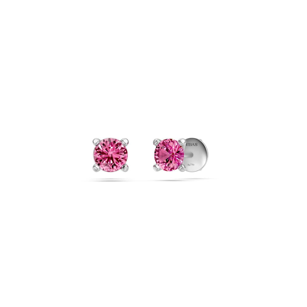 Pink Sapphire Earring in White Gold