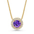 Yellow Gold Necklace with Tanzanite Stone