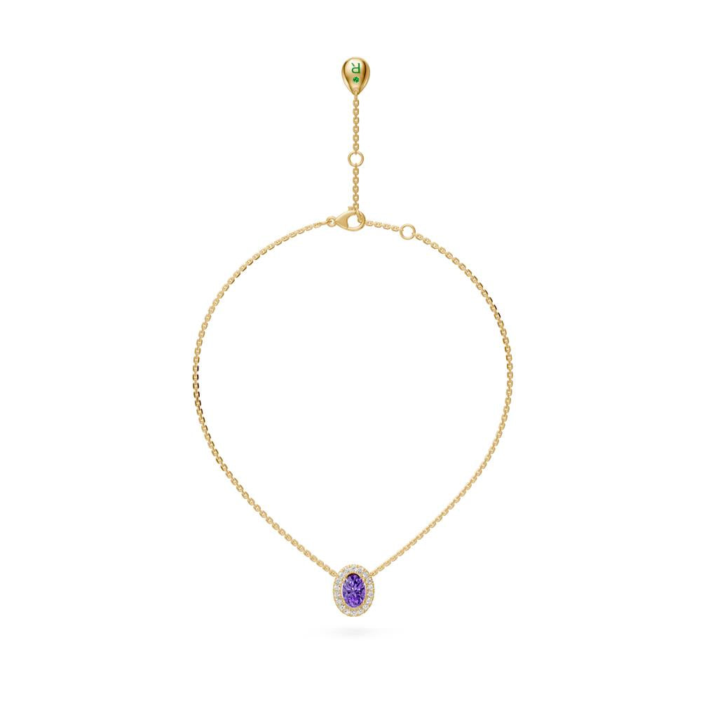 Necklace with Tanzanite in Yellow Gold