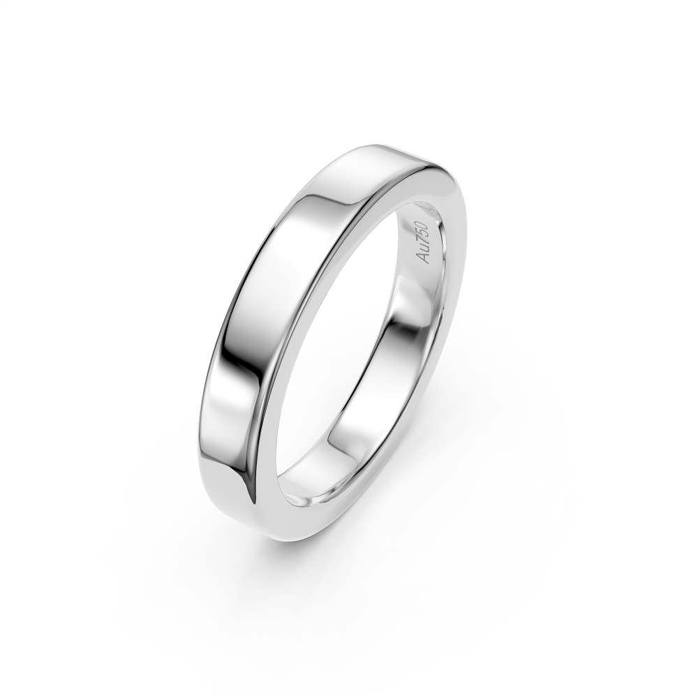 Wedding Band Ring in White Gold