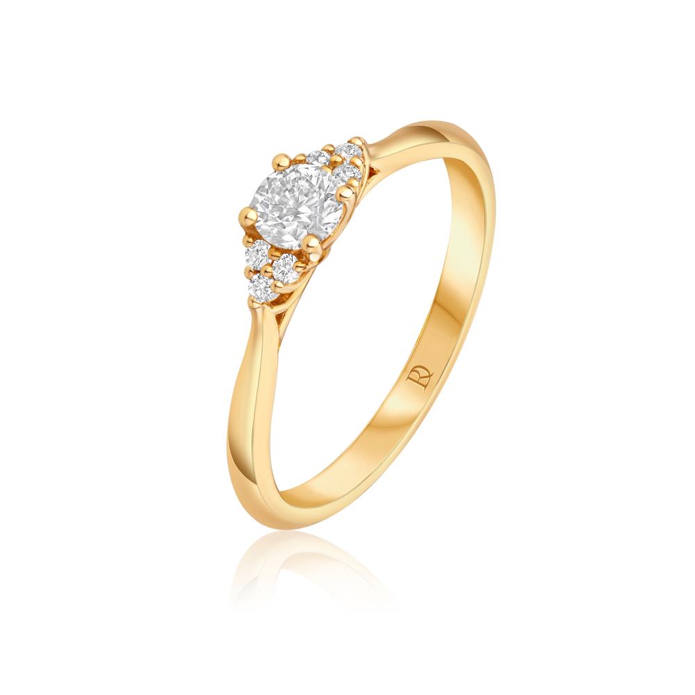 Geltono aukso žiedas su deimantais NA0216