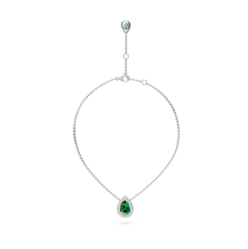 White Gold Necklace with Tsavorite Stone