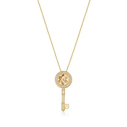 Diamond Necklace "Key" in Yellow Gold
