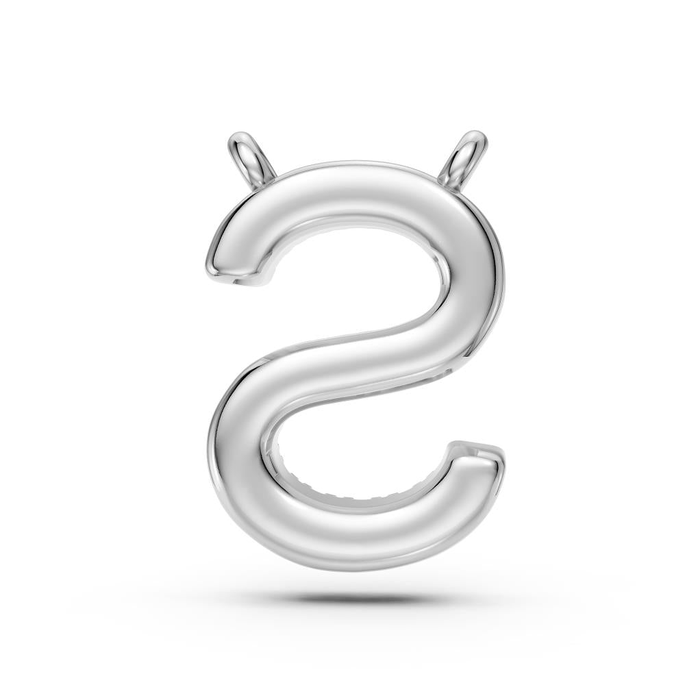 Diamond Letter S Necklace in White Gold