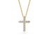 Diamond Cross Necklace in Yellow Gold - Small