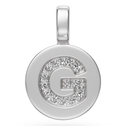 Diamond Letter B Pendant in White Gold