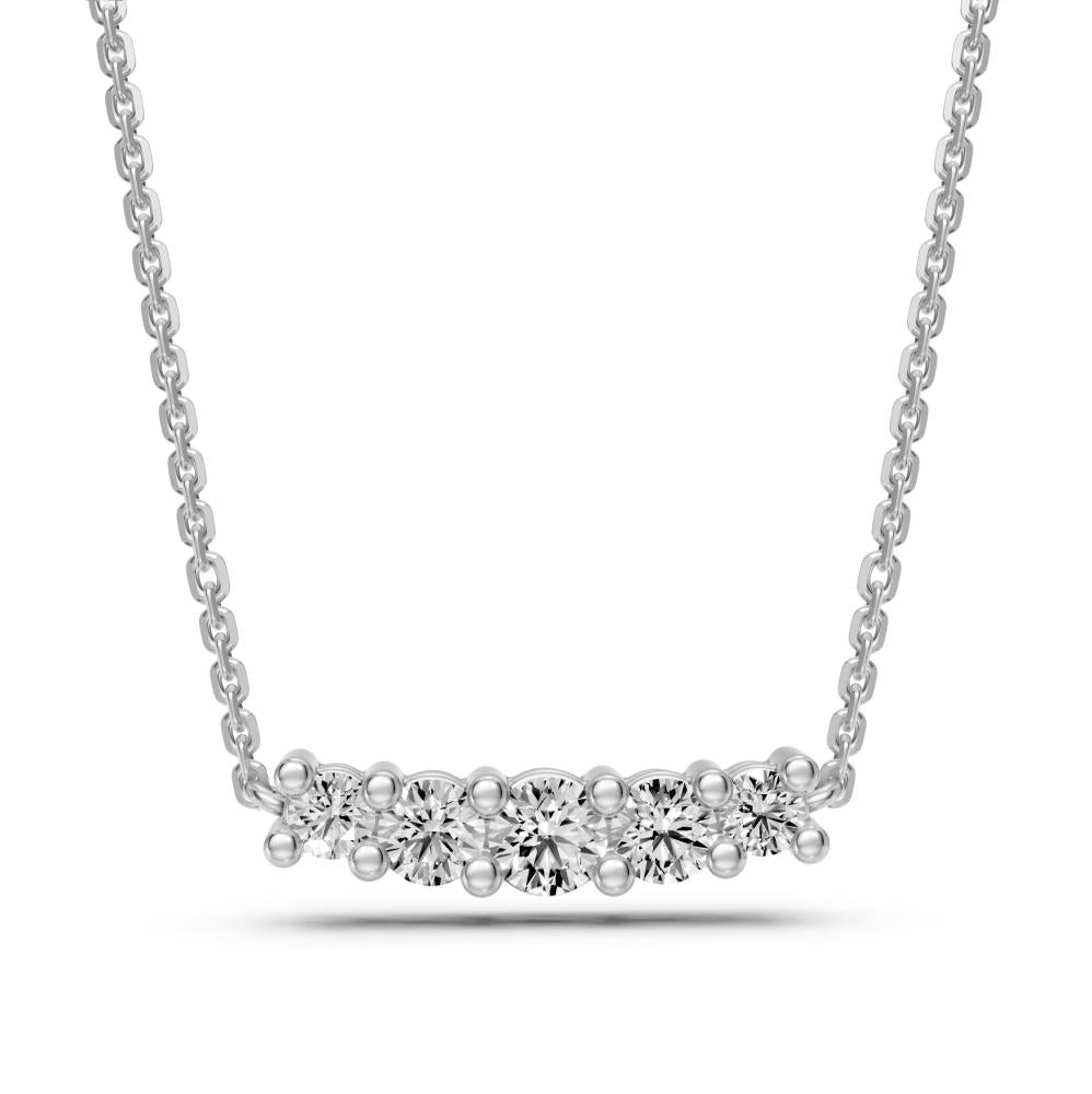 Diamond Necklace with Chain in White Gold