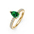 Diamond Ring with Tsavorites in Yellow Gold