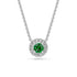 Tourmaline and Diamond Halo Necklace