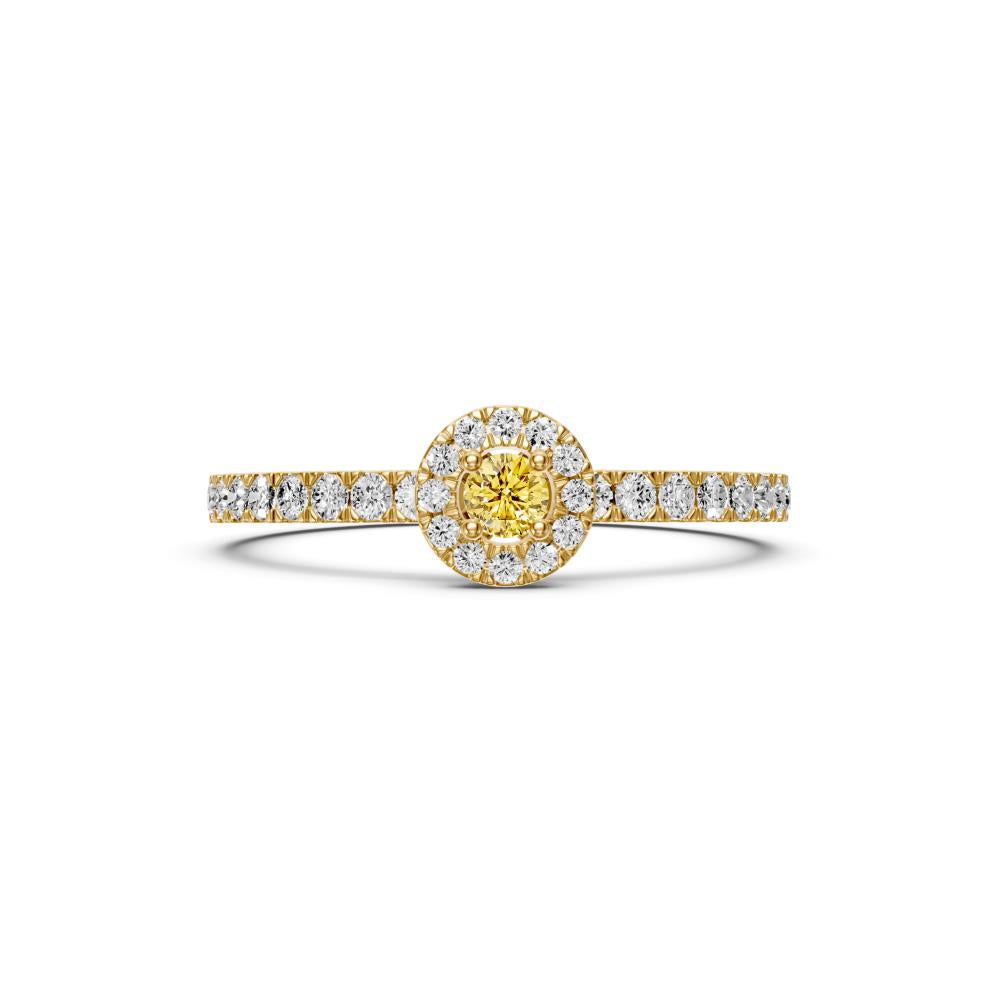 Diamond Ring with Yellow Sapphire in Yellow Gold