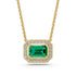 Tsavorite and Diamond Halo Necklace