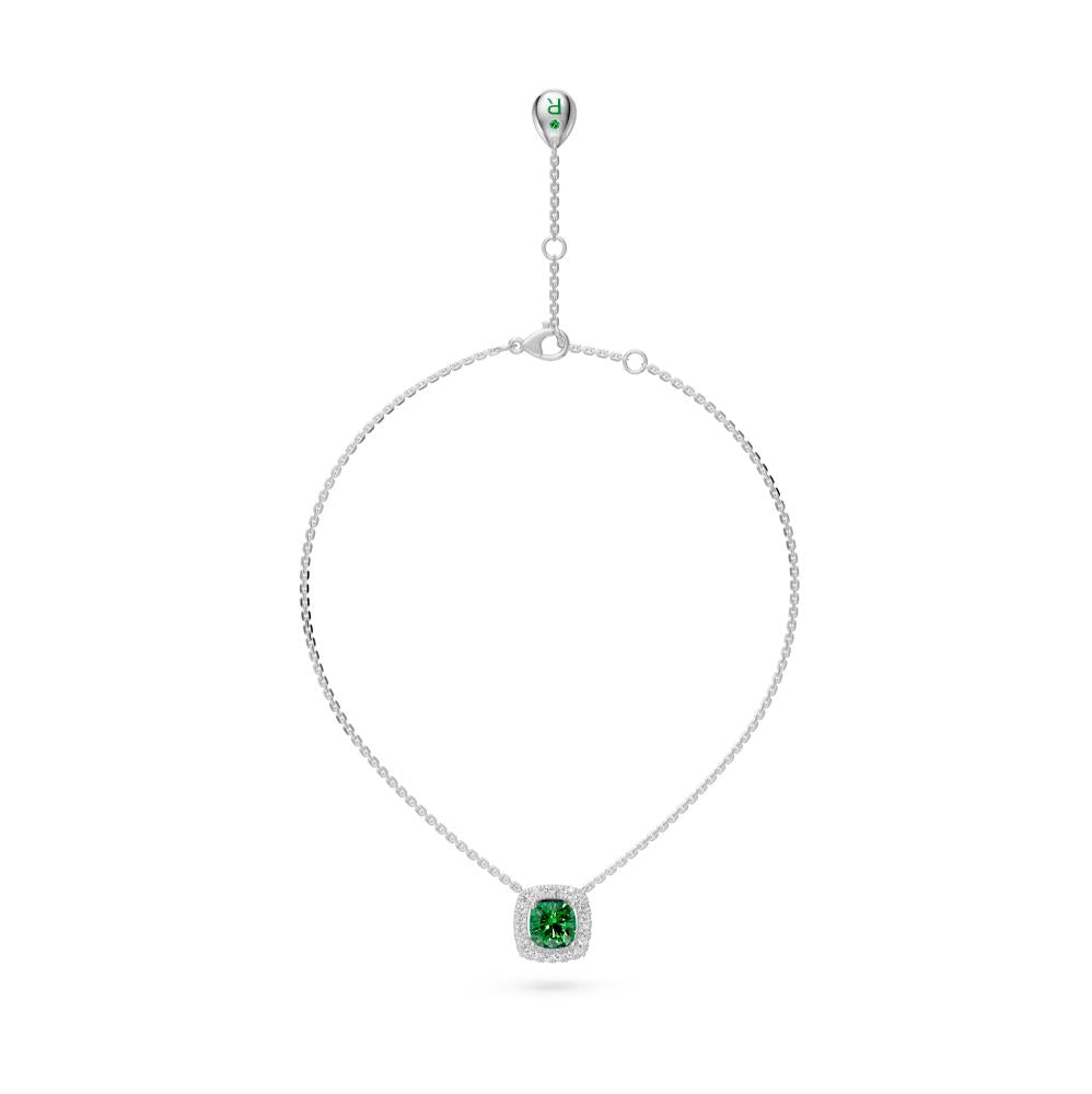 White Gold Necklace with Tsavorite Stone