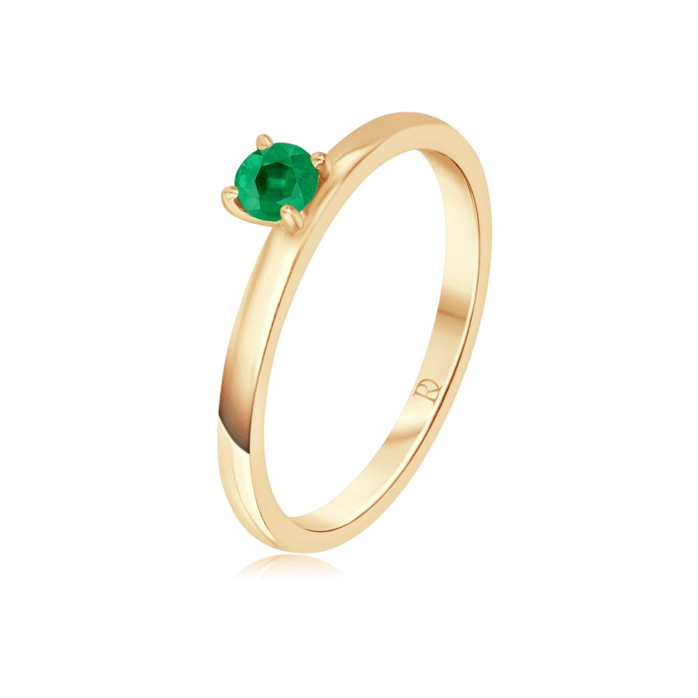 Geltono aukso žiedas su smaragdu JFA10989