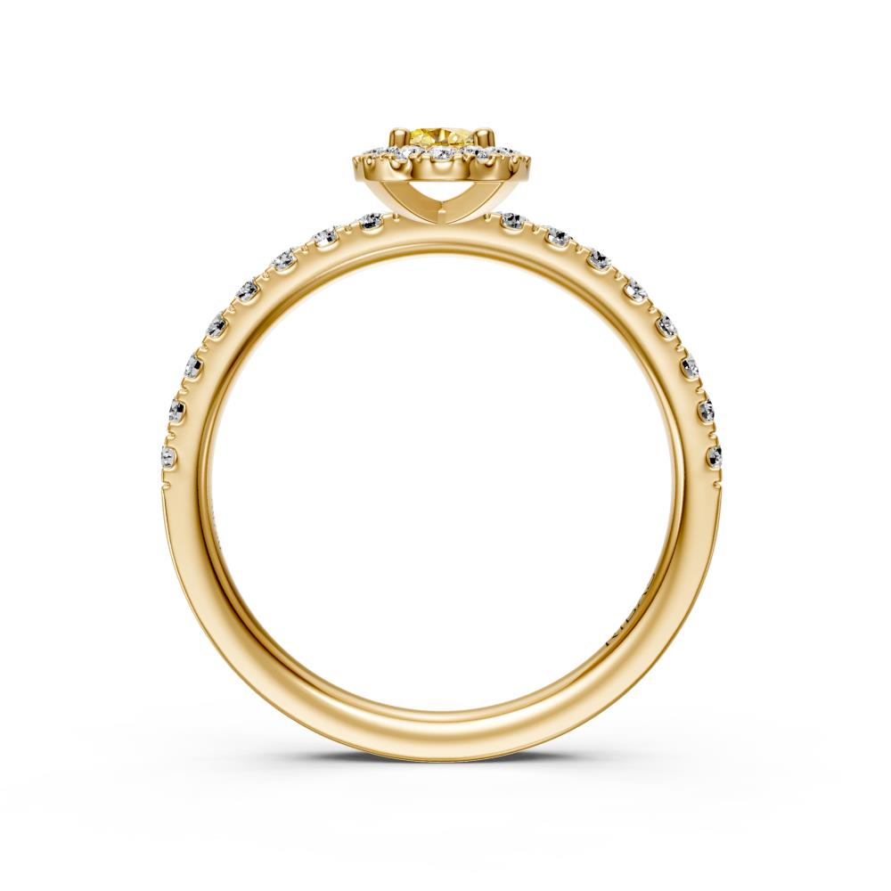 Diamond Ring with Yellow Sapphire in Yellow Gold