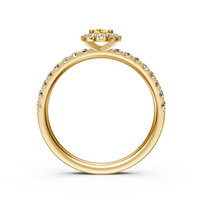 Diamond Ring with Yellow Sapphire in Yellow Gold