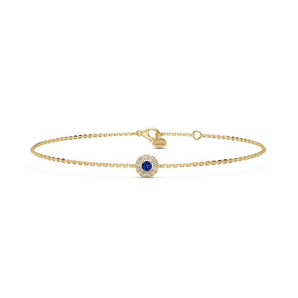 Sapphire Bracelet with Diamonds in Yellow Gold