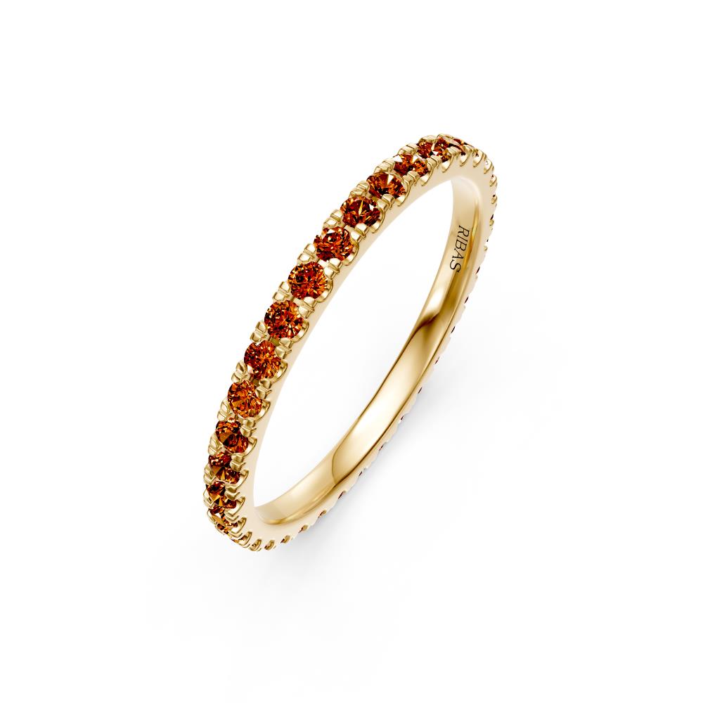 Cognac Diamond Band Ring in Yellow Gold