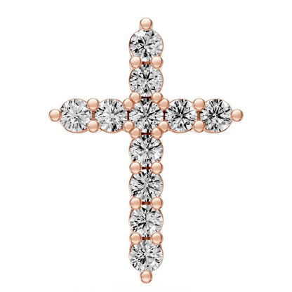 Diamond Cross Necklace in Rose Gold - Medium