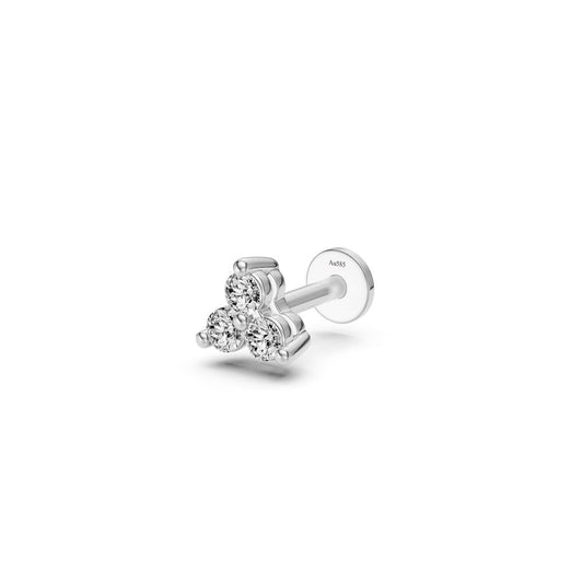Trilapis piercing veriamas auskaras su deimantais 0,12ct R27001124