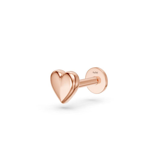 Rožinio aukso veriamas piercing auskaras "Širdelė"  R26330725