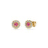Pink Sapphire and Diamonds Earrings in Yellow Gold