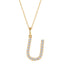 Diamond Letter U Pendant in Yellow Gold