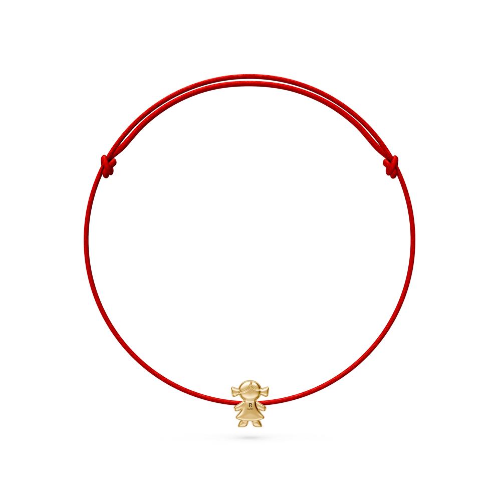 String Bracelet with Diamond in Yellow Gold "Girl"