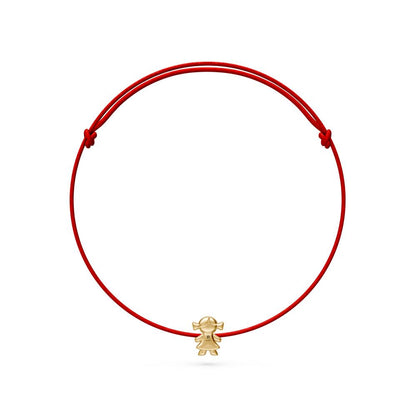 String Bracelet with Diamond in Yellow Gold "Girl"