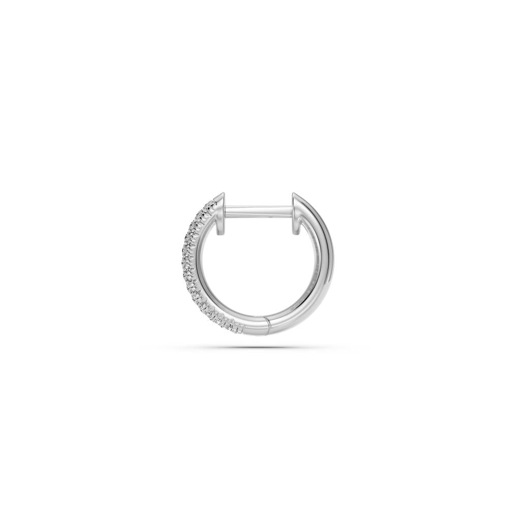 Diamond Hoop Earrings in White Gold