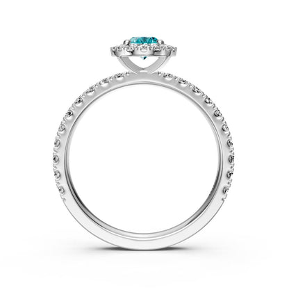 White Gold Ring with Tourmaline Stone