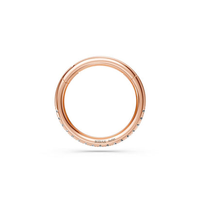 Hoop Earring in Rose Gold with Diamonds