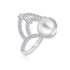 Diamond Ring with Pearl in White Gold