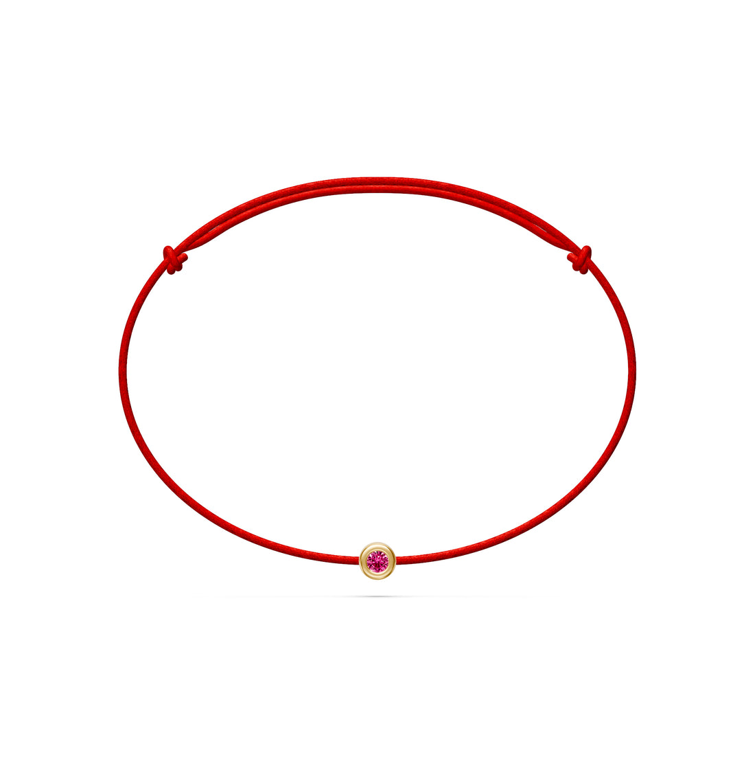 String Bracelet With Pink Sapphire in Yellow Gold