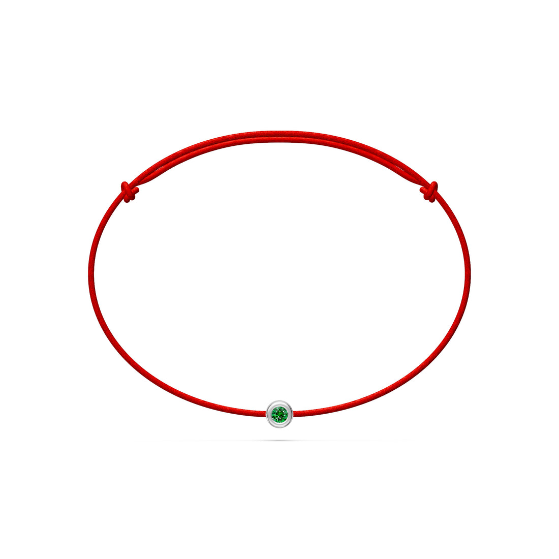 String bracelet with Tsavorite in White Gold