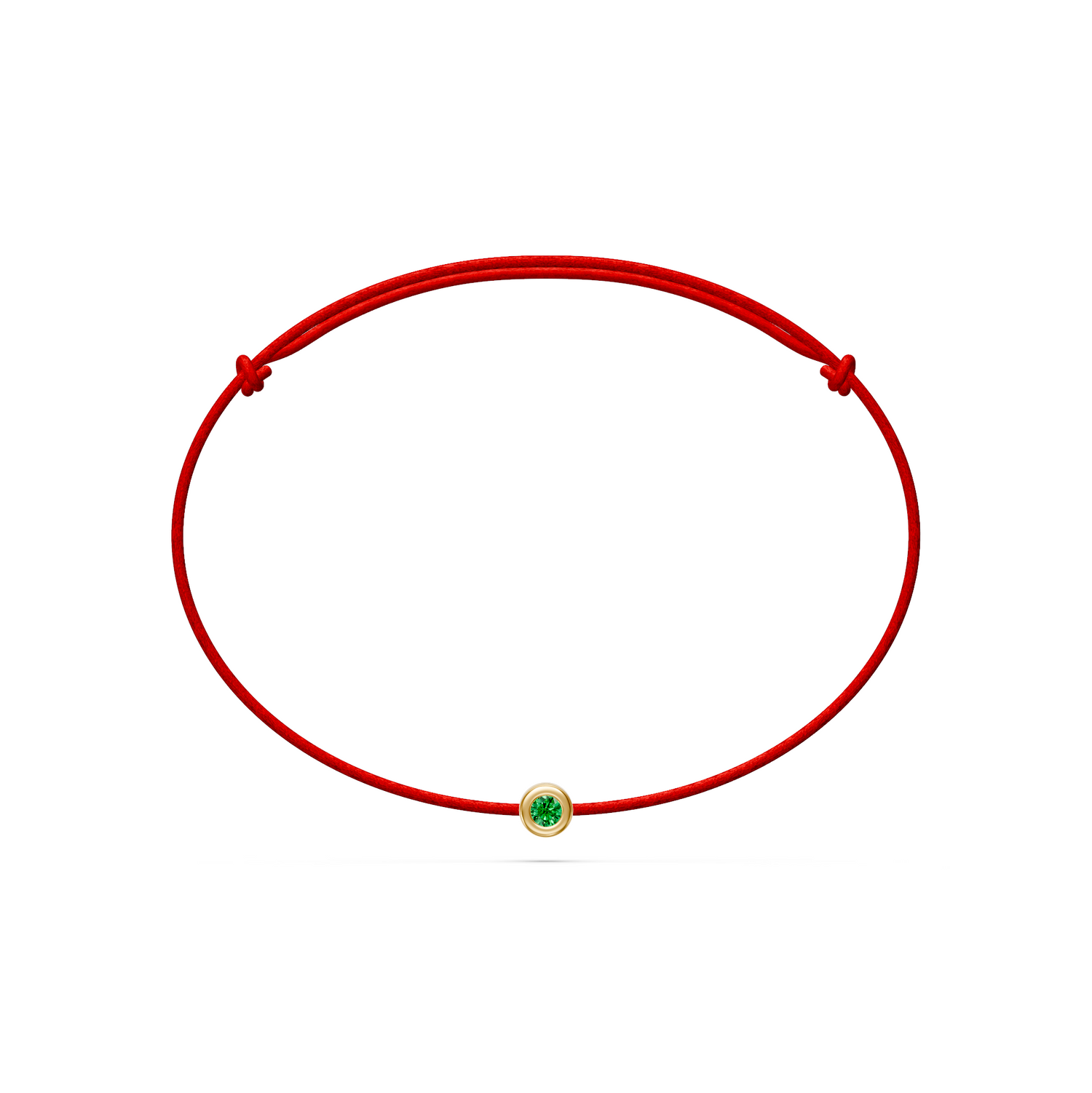 String Bracelet with Green Sapphire in White Gold