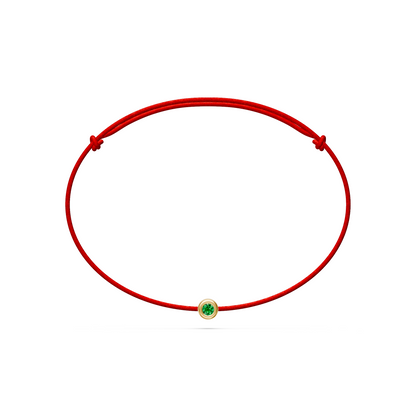 String Bracelet with Green Sapphire in White Gold
