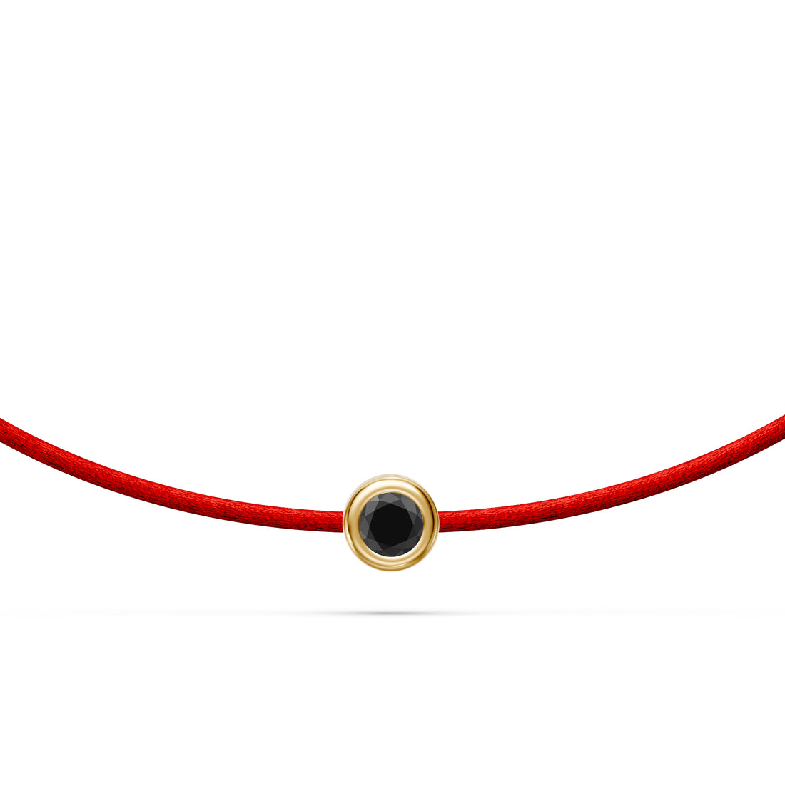 String Bracelet With Black Diamond in Yellow Gold