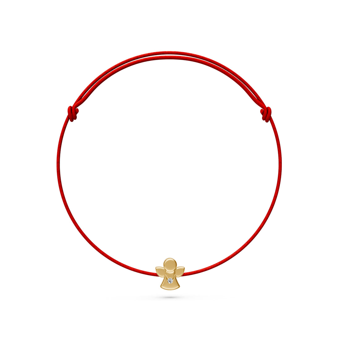 String Bracelet with Diamond in Yellow Gold "Angel"