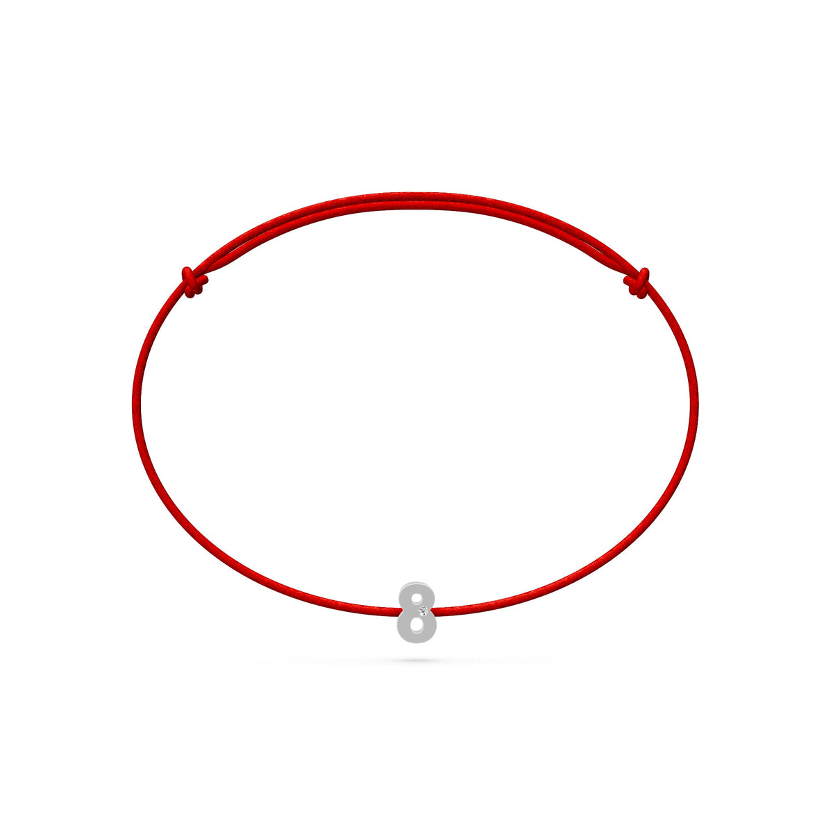 Siūlo apyrankė su baltu auksu ir deimantu "Skaičius 8"