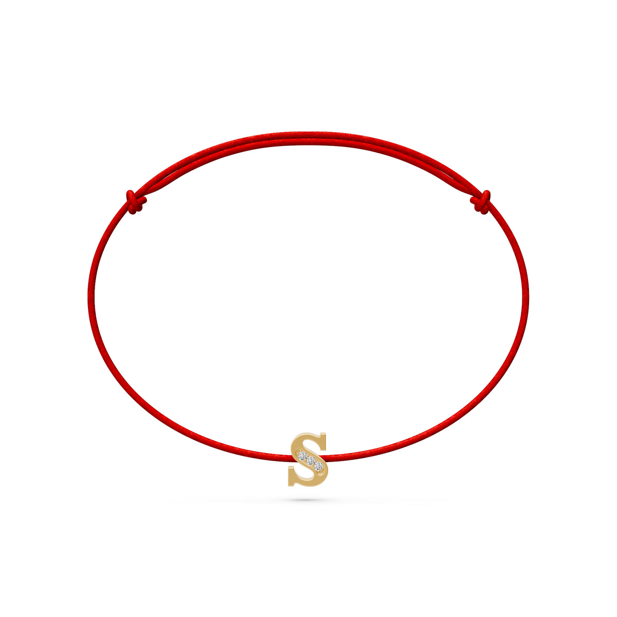 String bracelet with Diamond in Yellow Gold