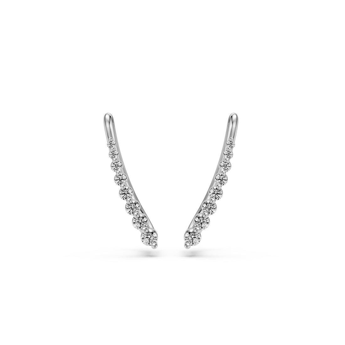 Arc Diamond Earrings in White Gold