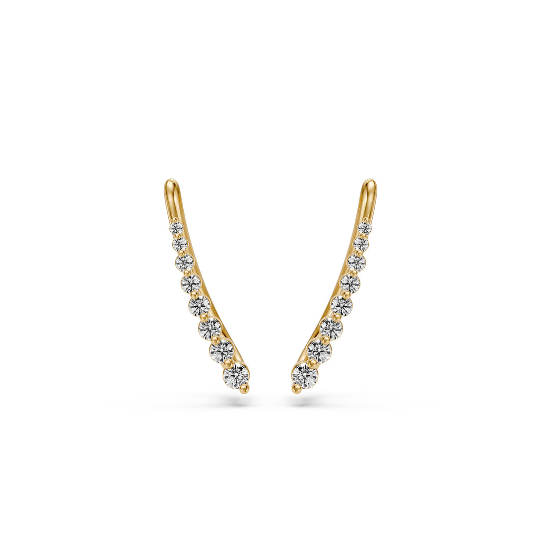 Arc Diamond Earrings in Yellow Gold