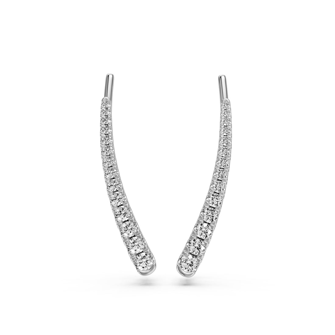 Arc Diamond Earrings in White Gold