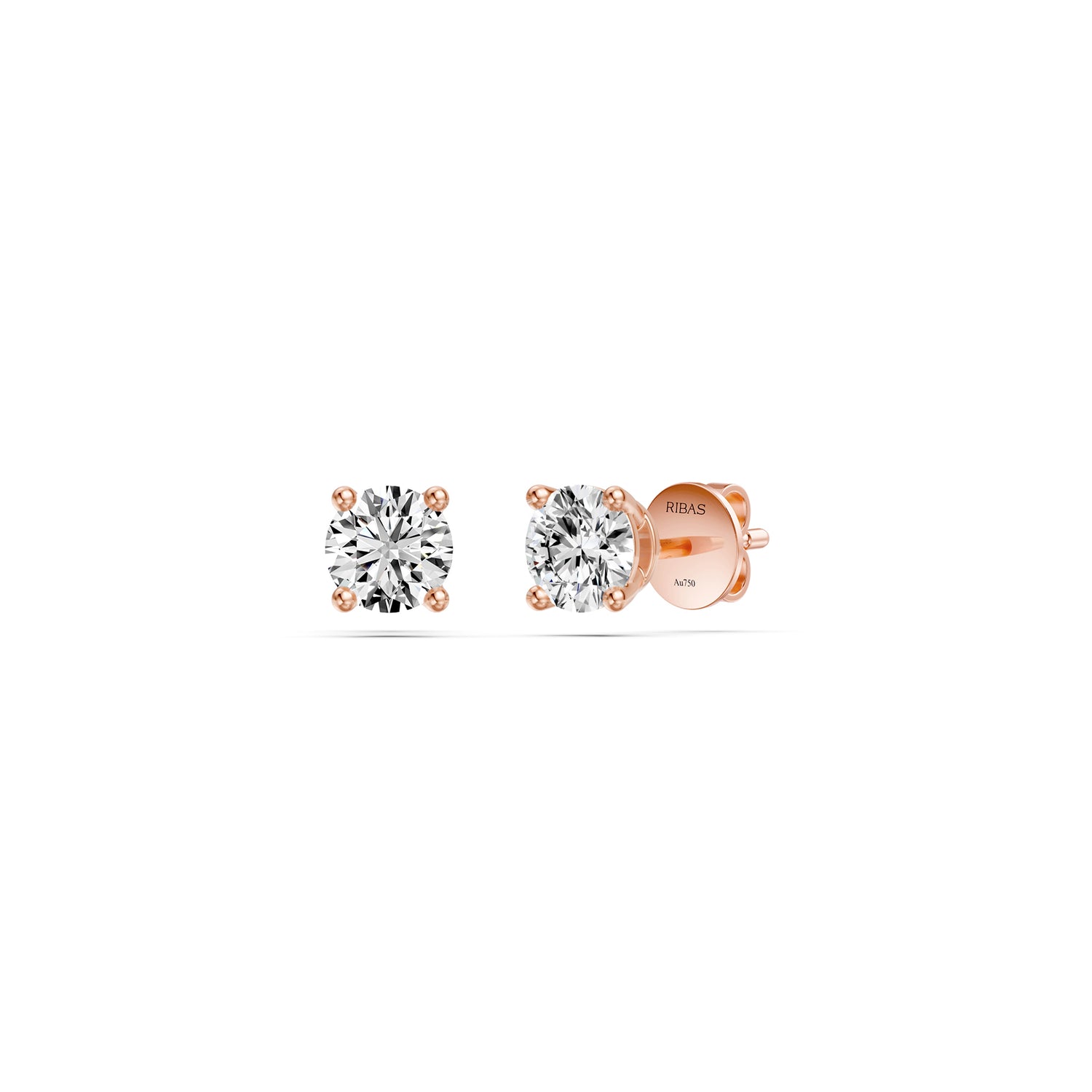 Diamond Stud Earrings in Rose Gold