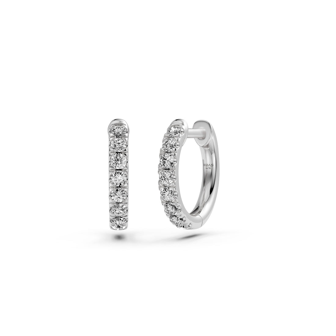Diamond Hoop Earrings in White Gold