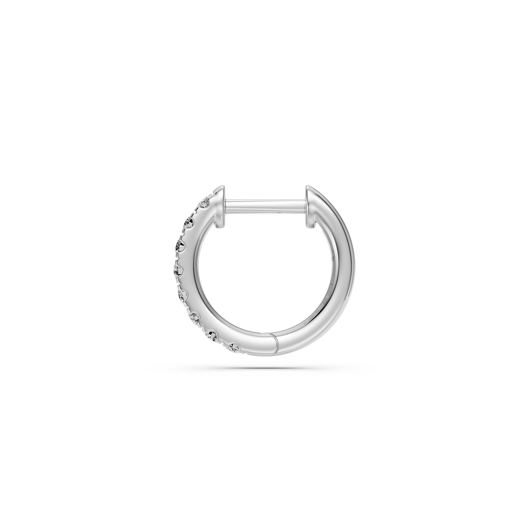 Diamond Hoop Earrings in White Gold