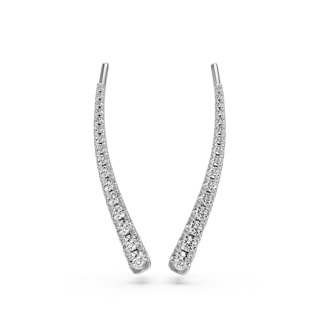 Balto aukso auskarai su deimantais