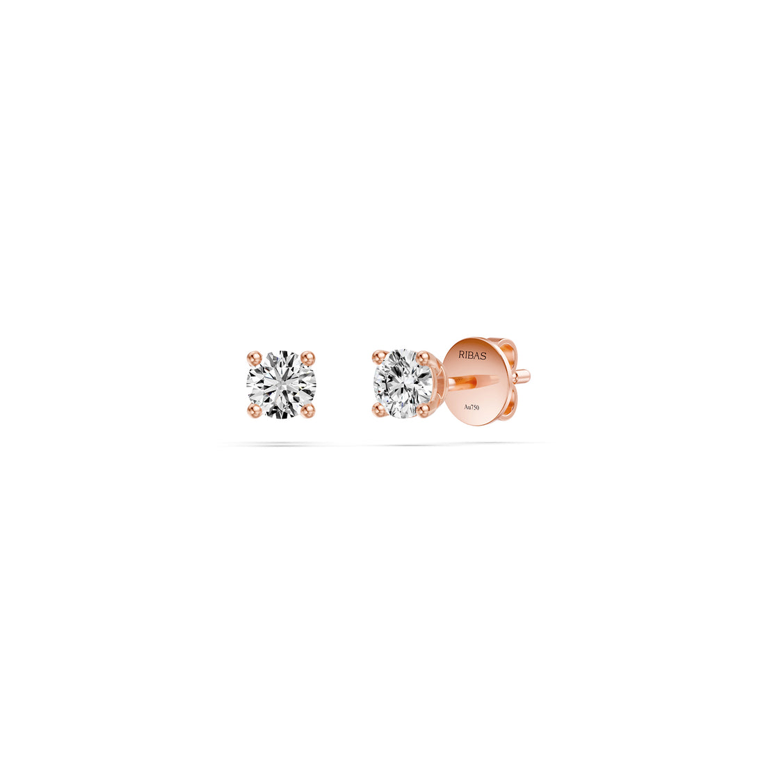 Diamond Stud Earrings in Rose Gold